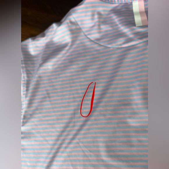 Rhoback Men's Short Sleeve Performance Polo Sz L The Birdie Stripe Pink/blue *** - Picture 11 of 16